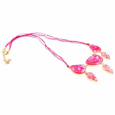 Pink Bib Necklace New Beautiful Designer Jewellery
