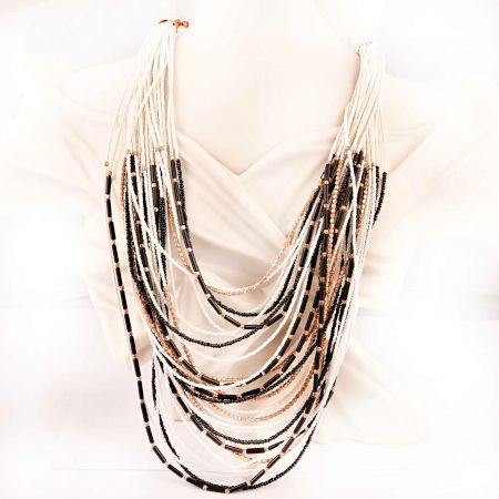 White and Black Layered Necklace New Beautiful Jewellery