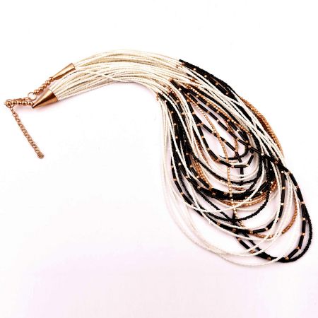 White and Black Layered Necklace New Beautiful Jewellery