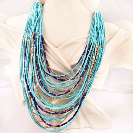 Blue Layered Necklace New Beautiful Jewellery