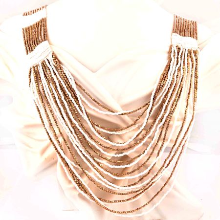 White Glow Layered Necklace New Beautiful Jewellery