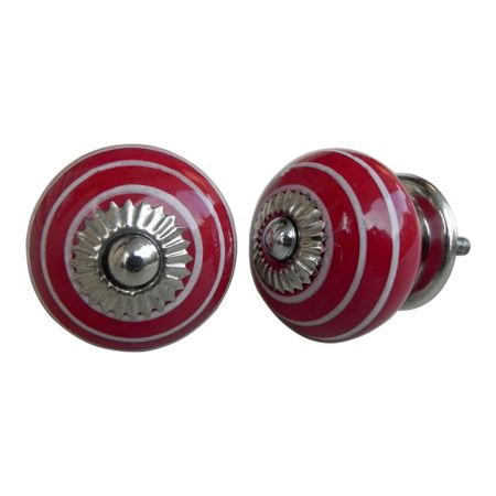 Dark Red White Knob