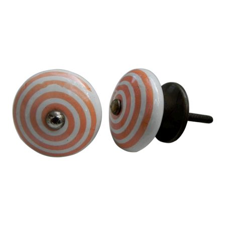 Orange Pattern Flat Knob