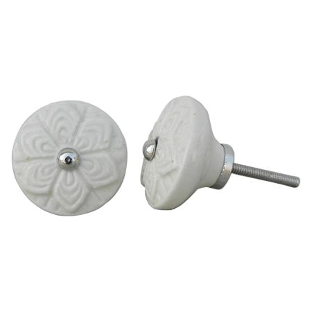 Cream Wheel Flower Knob