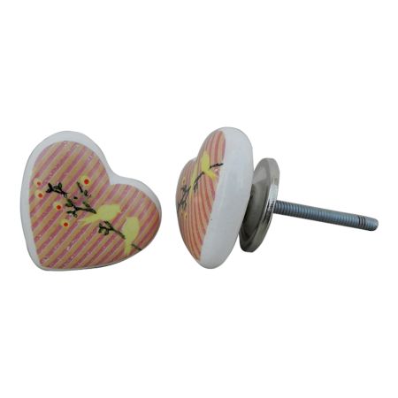 Birds Heart Ceramic Knob