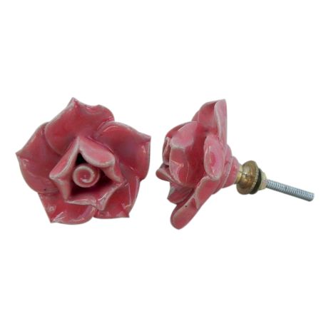 Old Pink Rose Knob