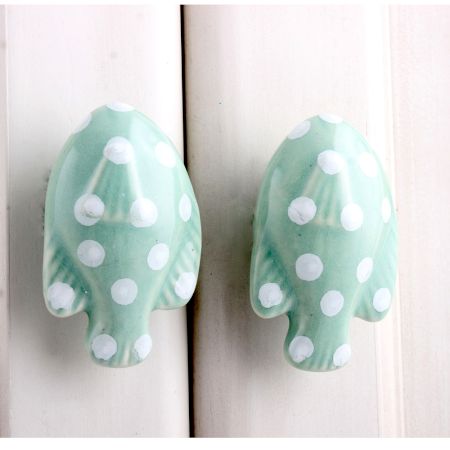 Green Fish Polka Dot Knob