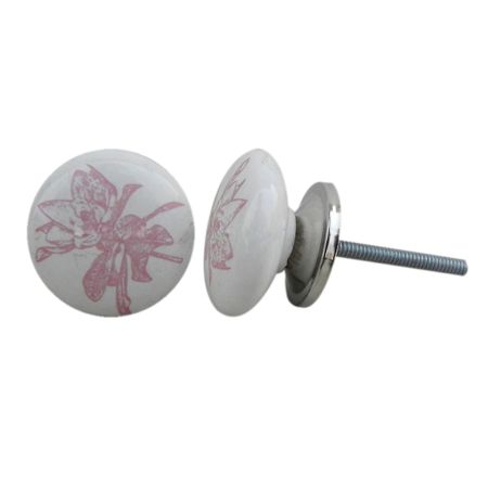Pink Lily Flat Knob