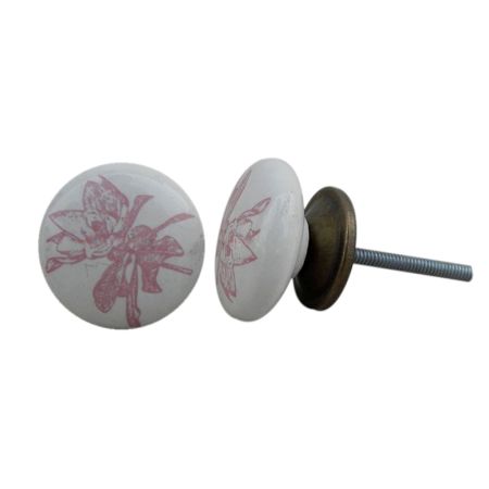 Pink Lily Flat Knob