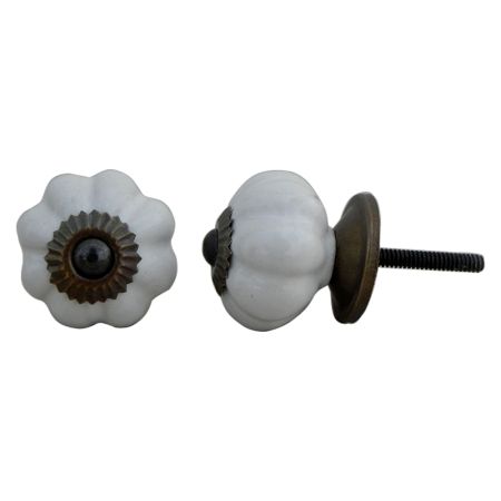 White Medium Melon Knob
