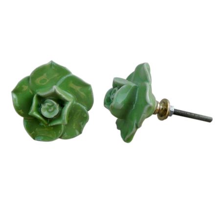 Green Flower Knob