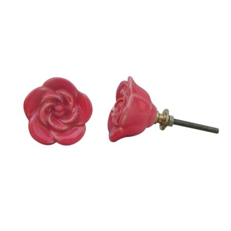 Dark Pink Rose Knob