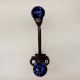 Navy Blue Floral Iron Hook-EHG-08