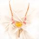 Orange and Pink Bib Necklace New Beautiful Jewellery