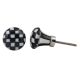 Black White Check Ceramic Drawer Knob