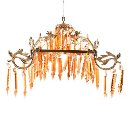 Orange Modern Glass Chandelier.