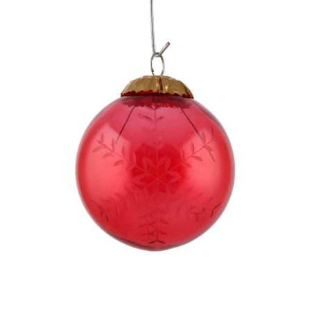 Red Round Leaf Cut Christmas Hanging Online