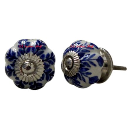 Blue Leaf Medium Knob