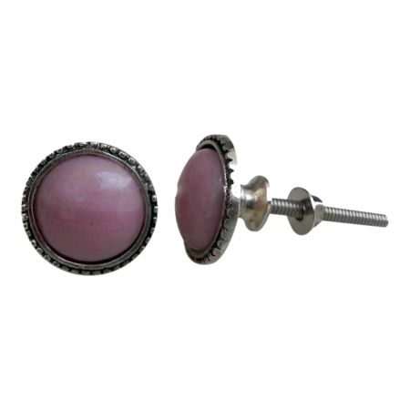 Hot Pink Glass Metal Knobs