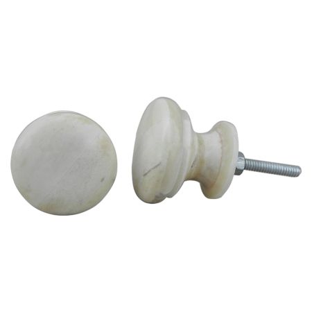 Flat Round Bone Cabinet Knobs
