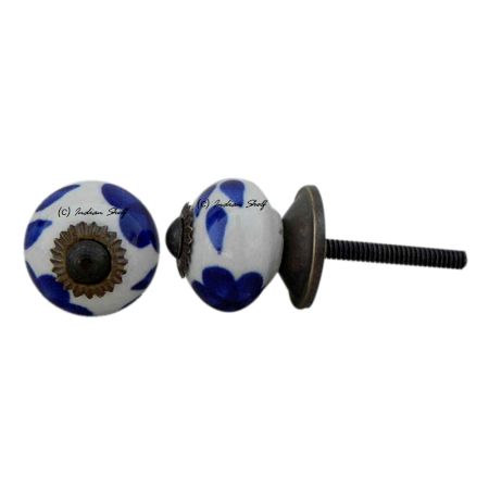 Blue Floral Small Knob