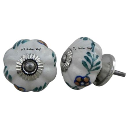 White Floral Melon Knob
