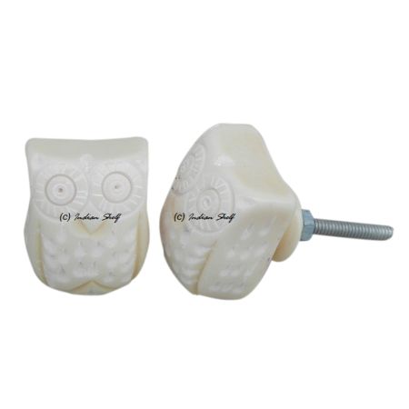 Cream Owl Knob