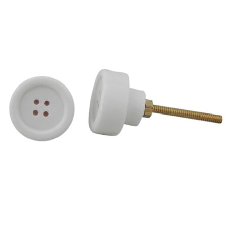 White Button Knob