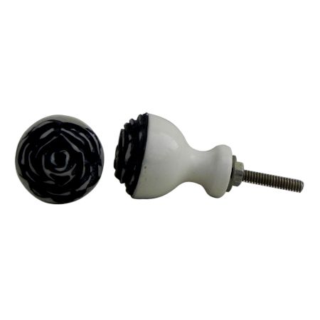 Rose Flower Bone Knob