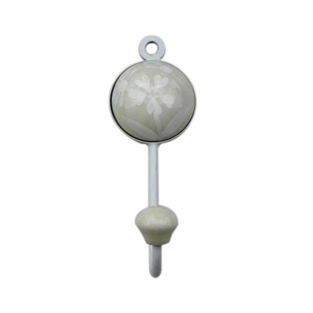 Cream Flower Designer Wall Hooks