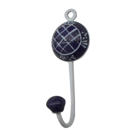 Purple Check Decorative Wall Hooks