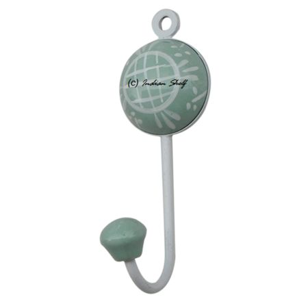 Sage Green Check Decorative Wall Hooks