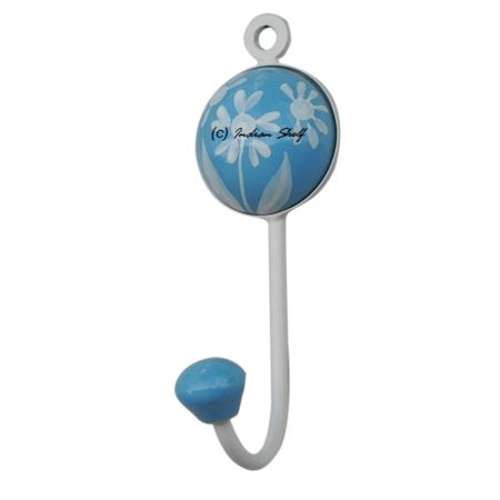 Turquoise Flower Decorative Wall Hooks