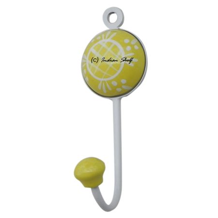Yellow Check Decorative Wall Hooks