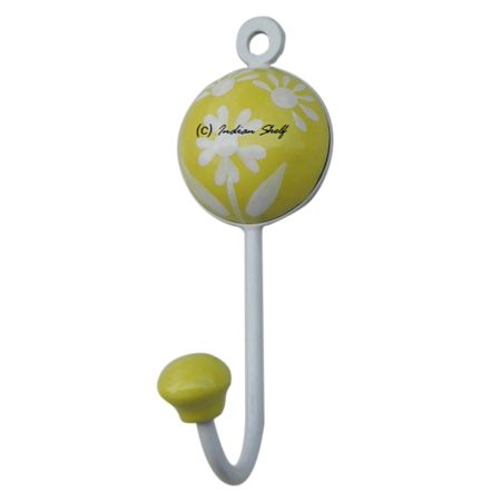 Yellow Flower Decorative Wall Hooks