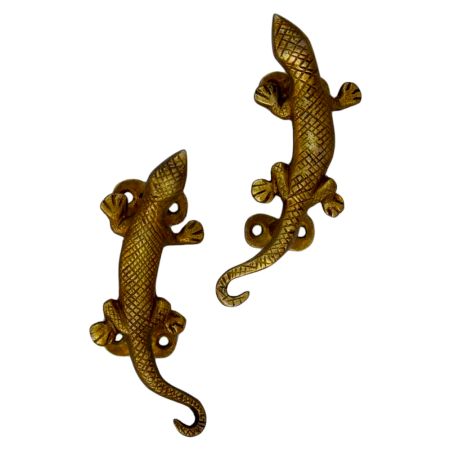 Lizard Golden Handle-2 In A Set of 2 Piece 5.25