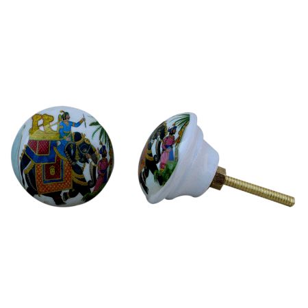 King Riding Elephant Metal Knobs