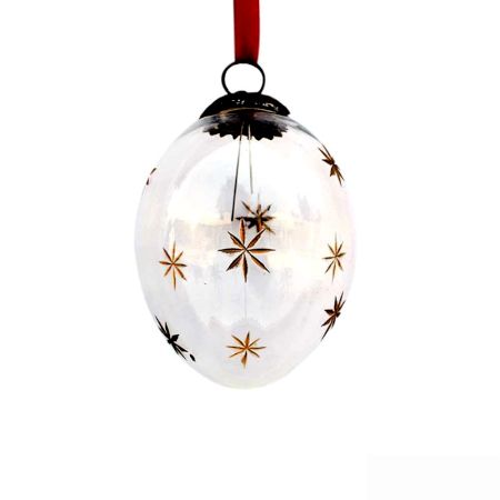 Clear Avocado Golden Star Cut Christmas Hanging