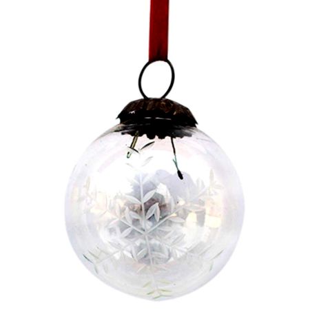 Clear Plum Leaf Cut Christmas Hanging-1