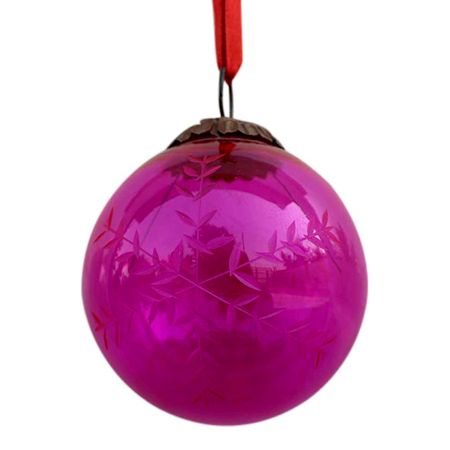 Queen Pink Plum Leaf Cut Christmas Hanging-2