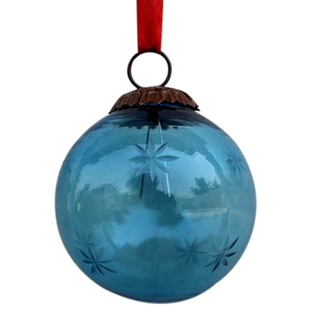 Turquoise Plum Star Cut Christmas Hanging