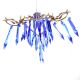 Blue Glass and Crystal Chandelier.