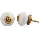 Cream Dotted Handmade Ceramic Knob