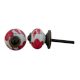 Red Floral Small Knob