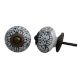 Black Aster Flower Dresser Knob