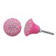 Neon Pink Floral Knob