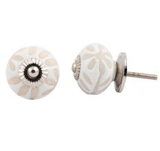 White Etched Ceramic Knob-25