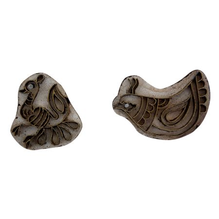 Set of 2 Piece Bird Super Fine Wooden Printing Block