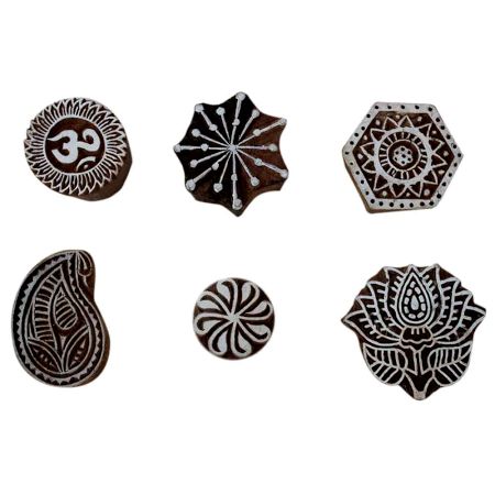 Set of 6 Piece New Mix Wooden Printing Block