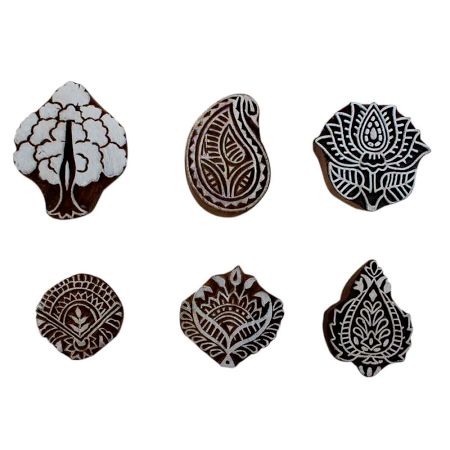 Set of 6 Piece New Mix Wooden Printing Block